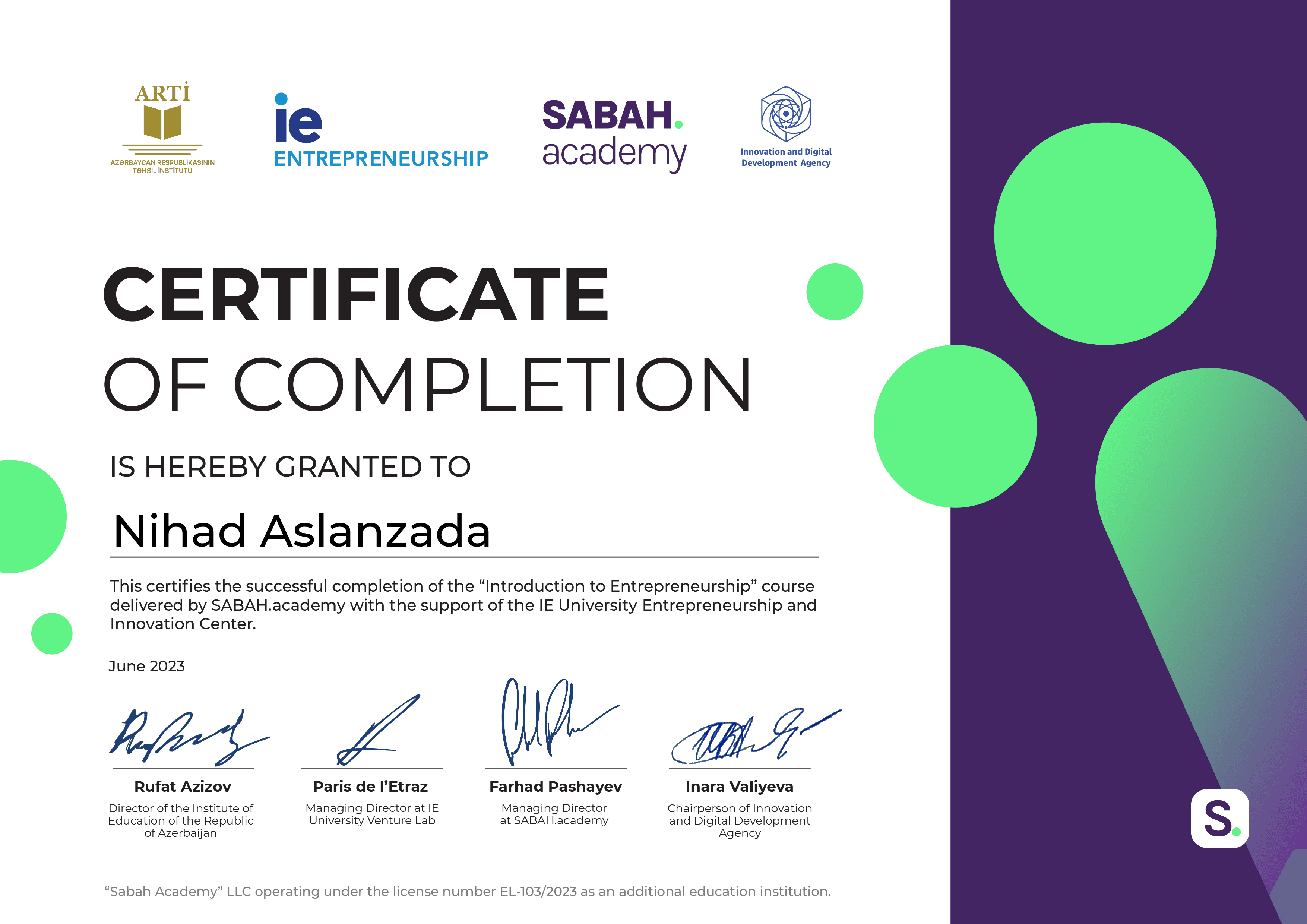 Introduction to Entrepreneurship - SABAH.academy